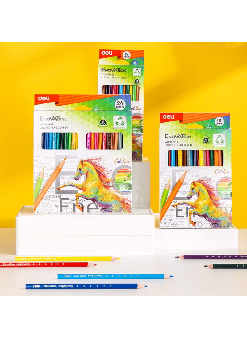 Deli EC113-18 Colored Pencils - 18 Colors - Image 5