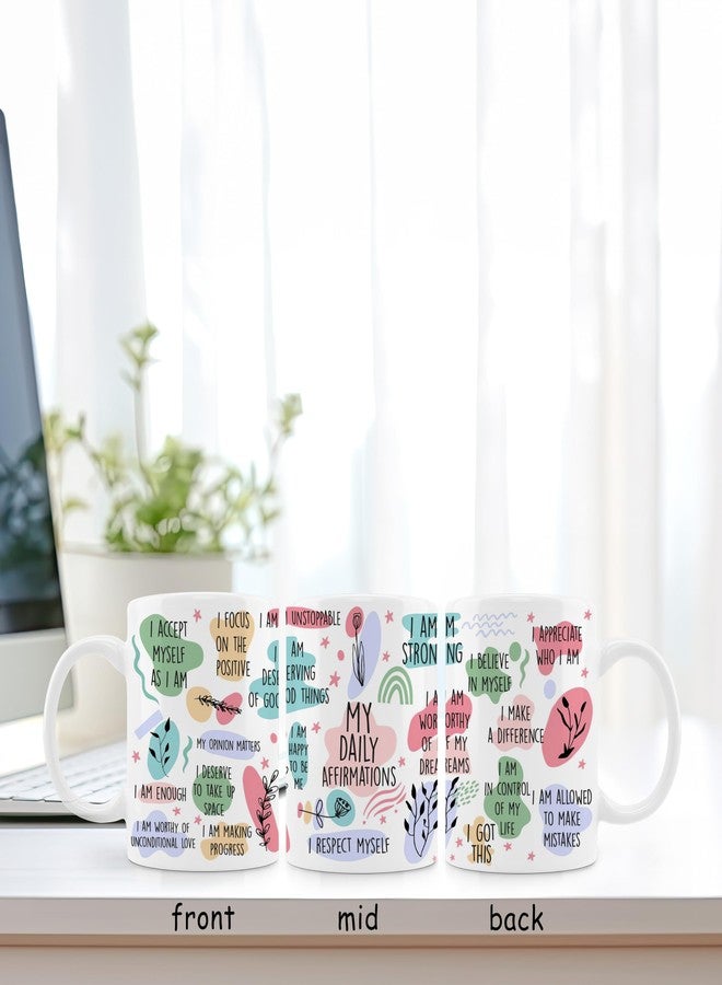 OFlich Inspirational Daily Affirmations Mug - 11oz Ceramic Coffee Mug with Daily Affirmations for Women, Mental Health Gifts, Self Love Gifts - Image 3