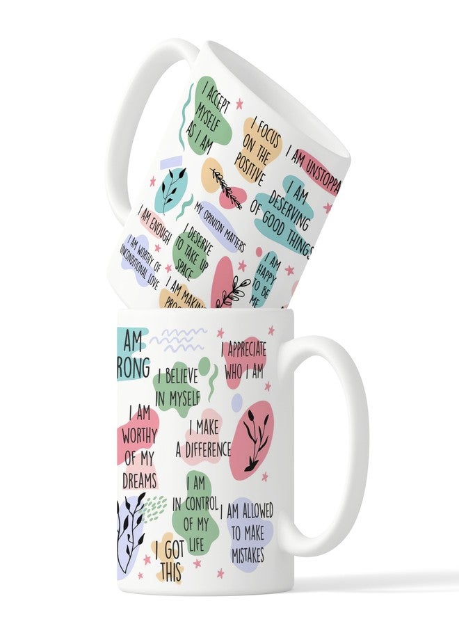 OFlich Inspirational Daily Affirmations Mug - 11oz Ceramic Coffee Mug with Daily Affirmations for Women, Mental Health Gifts, Self Love Gifts - Image 1
