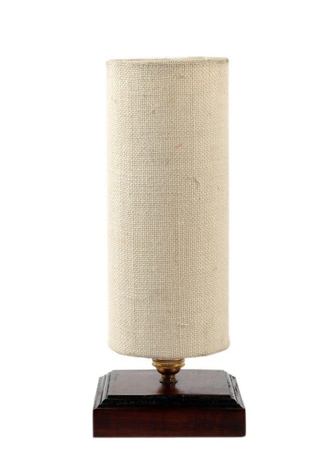 Devansh White Jute Table lamp with Wood Square Base - Image 5