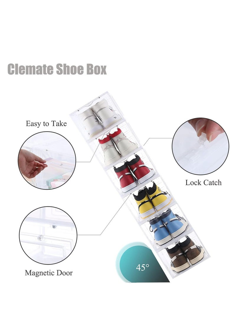 Cool Baby - COOLBABY Shoe Storage Box, Clear Plastic Stackable Shoe Box with Lid on Front, Shoe Storage Box and Container Easy to assemble (1 piece, clear) - Image 1