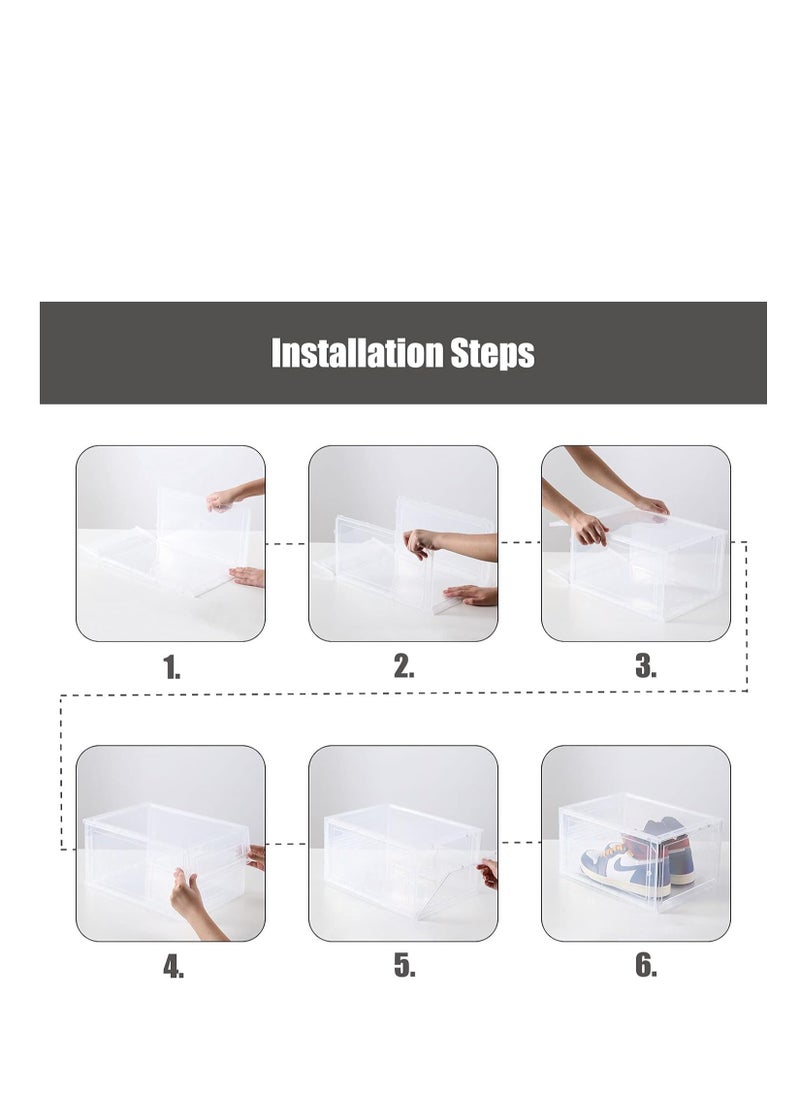 Cool Baby - COOLBABY Shoe Storage Box, Clear Plastic Stackable Shoe Box with Lid on Front, Shoe Storage Box and Container Easy to assemble (1 piece, clear) - Image 1