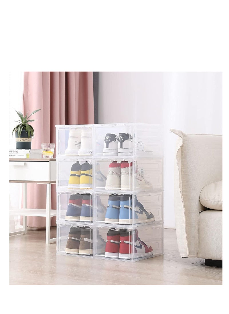 Cool Baby - COOLBABY Shoe Storage Box, Clear Plastic Stackable Shoe Box with Lid on Front, Shoe Storage Box and Container Easy to assemble (1 piece, clear) - Image 1