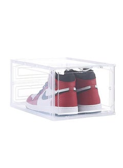 COOLBABY Shoe Storage Box, Clear Plastic Stackable Shoe Box with Lid on Front, Shoe Storage Box and Container Easy to assemble (1 piece, clear)