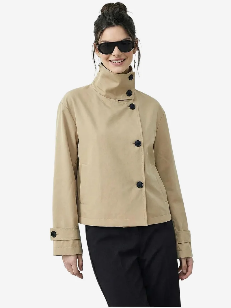 بيانكو لوتشي LUCCI Short Mandarin Collar Trench Coat