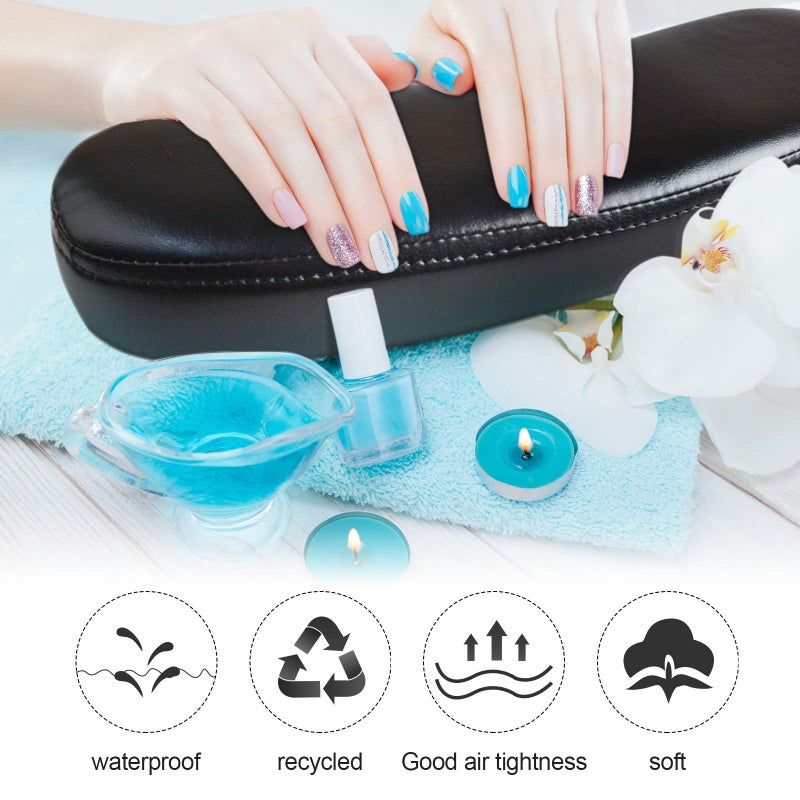 TOROKOM Nail Arm Rest Cushion Hand Pillow Pad, Nail Hand Holder Wrist Arm Rest Leather Pillows Manicure Tool for Nails Art Salon and Home DIY And for Nail Technician Use (Black) - Image 5