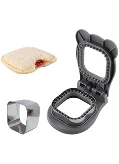 Sandwich Cutter and Sealer, Decruster Sandwich Maker for kids lunch Uncrustable Sandwich Maker，Easy for School Lunchbox and Bento Box Square - Grey