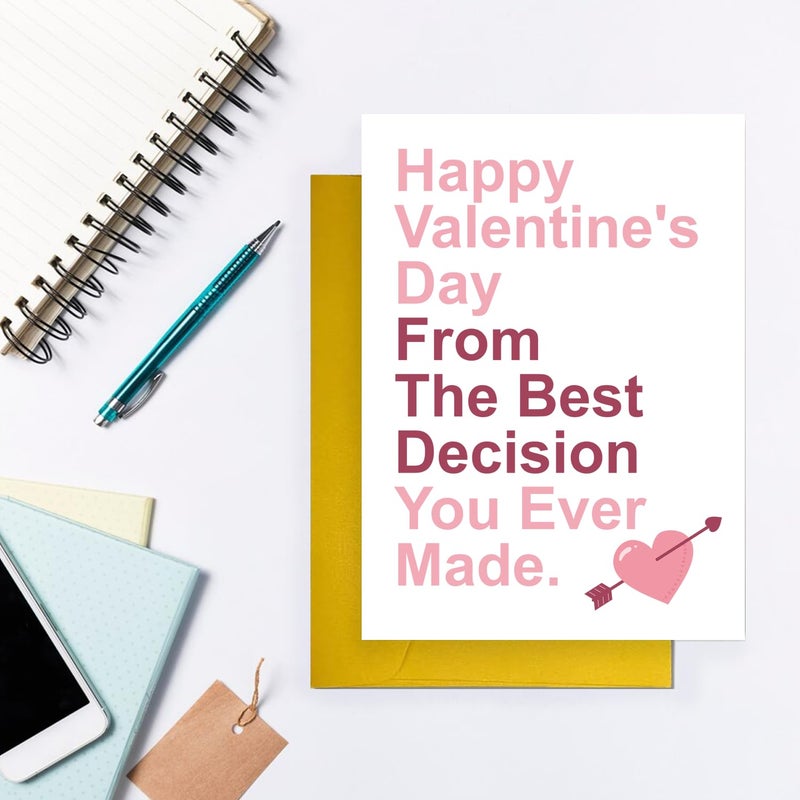 COLINHELIN Funny Valentine's Day Card For Him, Happy Valentine's Day Card Husband, Cute Valentines Day Card Gift Boyfriend, Snarky Valentine's Day Card Fiance, Valentine Day Card from Wife girlfriend Fiancee - Image 4