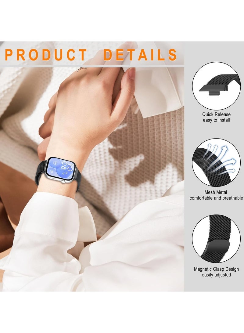 O Ozone (Pack of 2) Straps Compatible with Huawei Watch Fit 4 / Fit 4 Pro/Fit 3, Metal Mesh with Magnetic Closure, Magnetic Milanese Loop Replacement for Men & Women - Rose Gold/Gold - Image 5