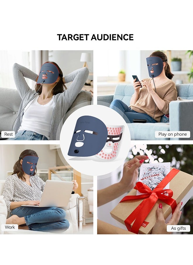 Generic - Wireless Near-Infrared Light and Red Light Therapy Facial Mask For Powerful Anti-ageing Professional Ultra-light Mask,Blue - Image 1