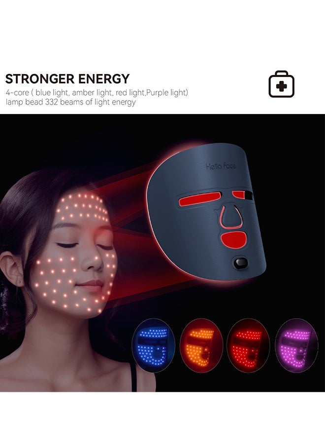 Generic - Wireless Near-Infrared Light and Red Light Therapy Facial Mask For Powerful Anti-ageing Professional Ultra-light Mask,Blue - Image 1