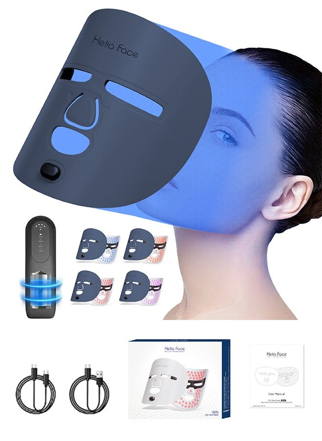 Generic - Wireless Near-Infrared Light and Red Light Therapy Facial Mask For Powerful Anti-ageing Professional Ultra-light Mask,Blue - Image 1