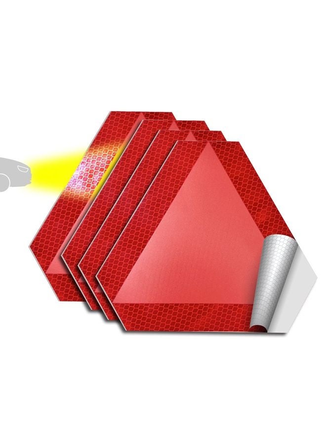 HOMESTAR Slow Moving Vehicle Sign 2 Pack 7" x 8" Diamond Grade Reflective Slow Moving Vehicle Triangle Sticker - Image 1