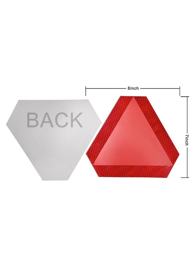 HOMESTAR Slow Moving Vehicle Sign 2 Pack 7" x 8" Diamond Grade Reflective Slow Moving Vehicle Triangle Sticker - Image 2