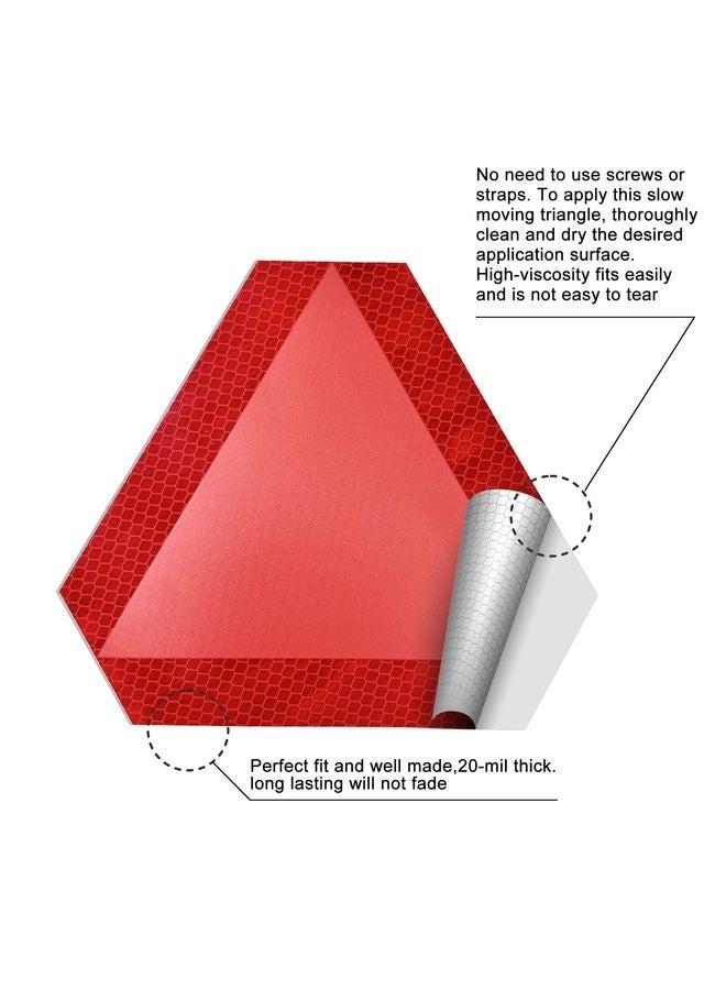 HOMESTAR Slow Moving Vehicle Sign 2 Pack 7" x 8" Diamond Grade Reflective Slow Moving Vehicle Triangle Sticker - Image 3
