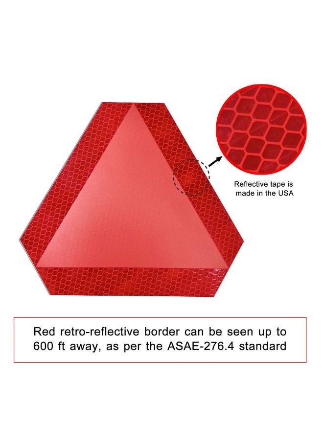 HOMESTAR Slow Moving Vehicle Sign 2 Pack 7" x 8" Diamond Grade Reflective Slow Moving Vehicle Triangle Sticker - Image 4