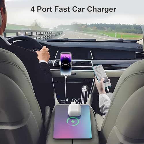 Hapytrip 78W 4 Port 12V USB Outlet Car Charger, Super Fast Dual PD3.0 & QC3.0 Multiple USB Port for Car, USB C Cigarette Lighter Replacement 12 Volt Socket Waterproof for Marine Boat Motorcycle RV Golf Cart - Image 3