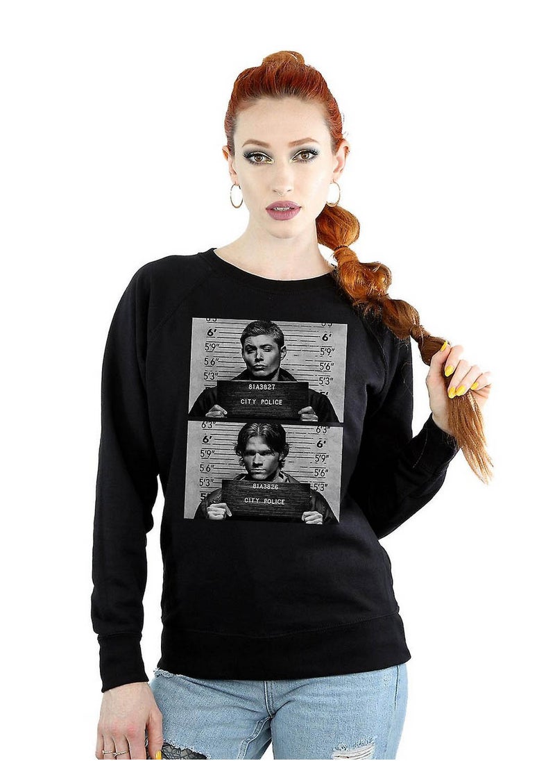 Supernatural Supernatural Womens/Ladies Winchester Mugshot Sweatshirt - Black  - Image 2