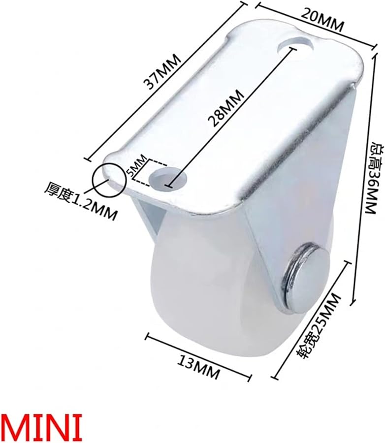 2Pcs Swivel Casters 1 Inch PP Nylon Wheels 15 30KG Load For Furniture Chair Trolley - Image 3