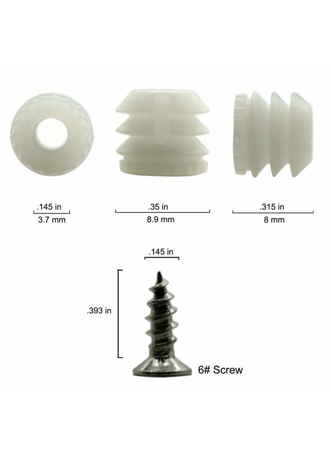 Otrestodyl Plastic Hinge Dowel Inserts with Screws 100 Pack - Image 3
