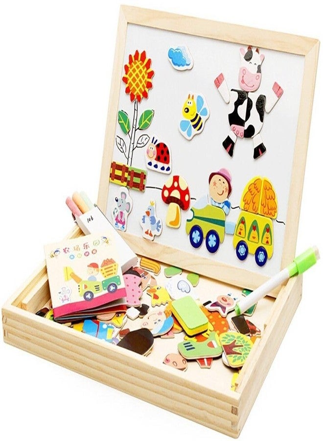 Crazy Buy CrazyBuy Wooden Magnetic Happy Farm Colorful Puzzle Board for Kids (Multicolor) - Image 1