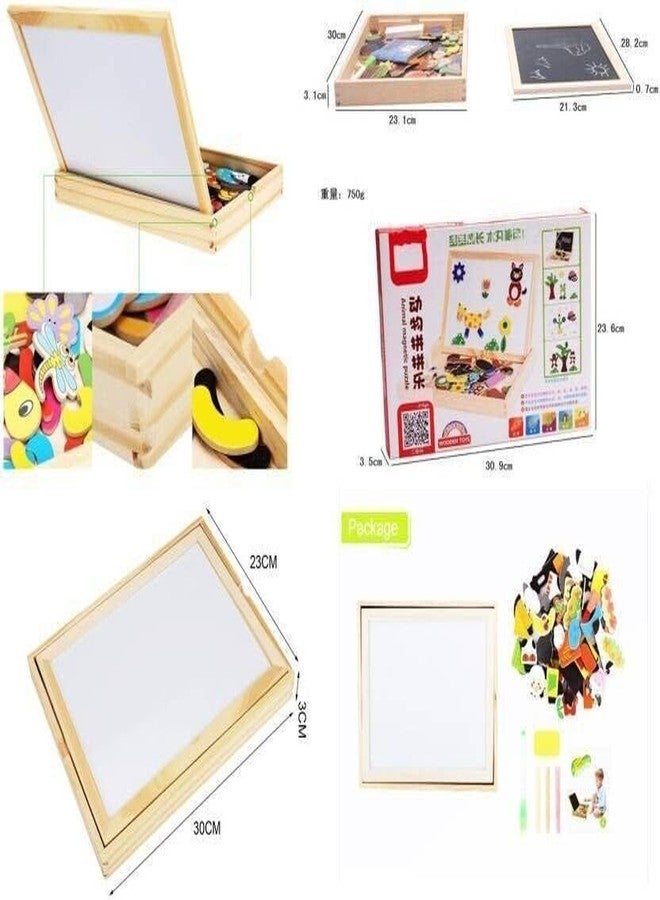 Crazy Buy CrazyBuy Wooden Magnetic Happy Farm Colorful Puzzle Board for Kids (Multicolor) - Image 3