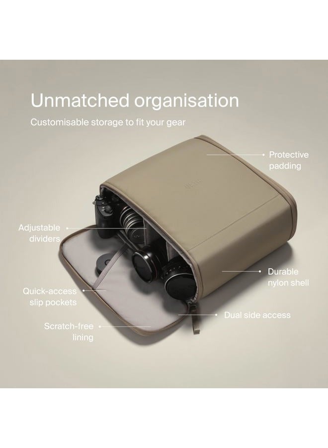 Urth Norite 11.3L Camera Insert Bag — Water Resistant, Padded, Recycled Case for DSLR/SLR Camera, Lens and Photography Accessories in Beige - Image 3