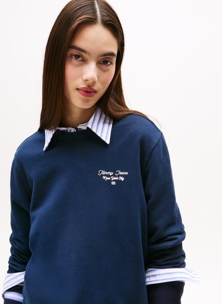 تومي جينز سويت شيرت جرافيك بياقة دائرية - Image 3