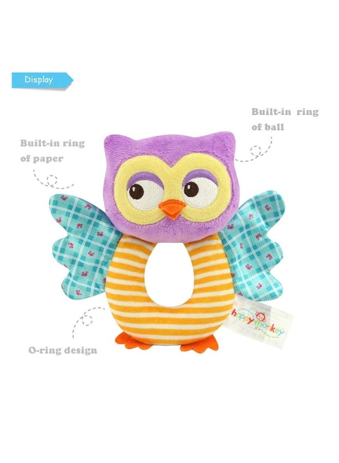 teytoy Owl Soft Rattle Toy for Over 0 Months - Image 3