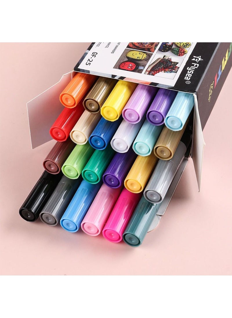 Graffiti - 24 Colors Acrylic Paint Marker with Brush Tip for Canvas, Rock Painting, Wood, Stone, Glass, Ceramic, DIY Crafts - Image 1