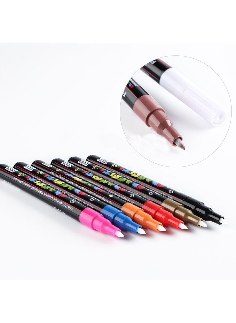 Graffiti - 24 Colors Acrylic Paint Marker with Brush Tip for Canvas, Rock Painting, Wood, Stone, Glass, Ceramic, DIY Crafts - Image 1