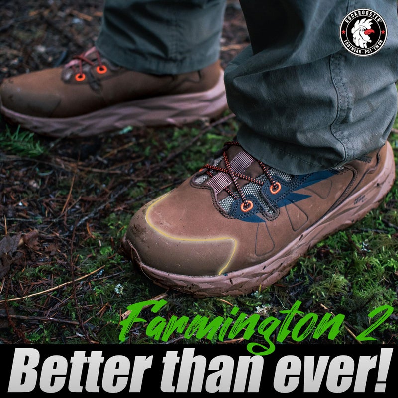 ROCKROOSTER Farmington 2 Waterproof Hiking Boots for Men, 6" Anti-Fatigue Outdoor Brown Nubuck Leather Shoes(OC21031 US 10.5) - Image 2