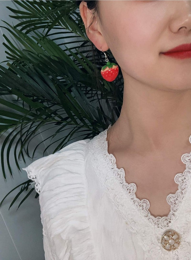 واي آند دي Earrings, 20 Pairs of Weird Cute Earrings Fun Duck Bear Goldfish Water Bottle Dinosaur Mushroom Butterfly Strawberry Pendant Earring Set for Ladies Girls  - Image 3