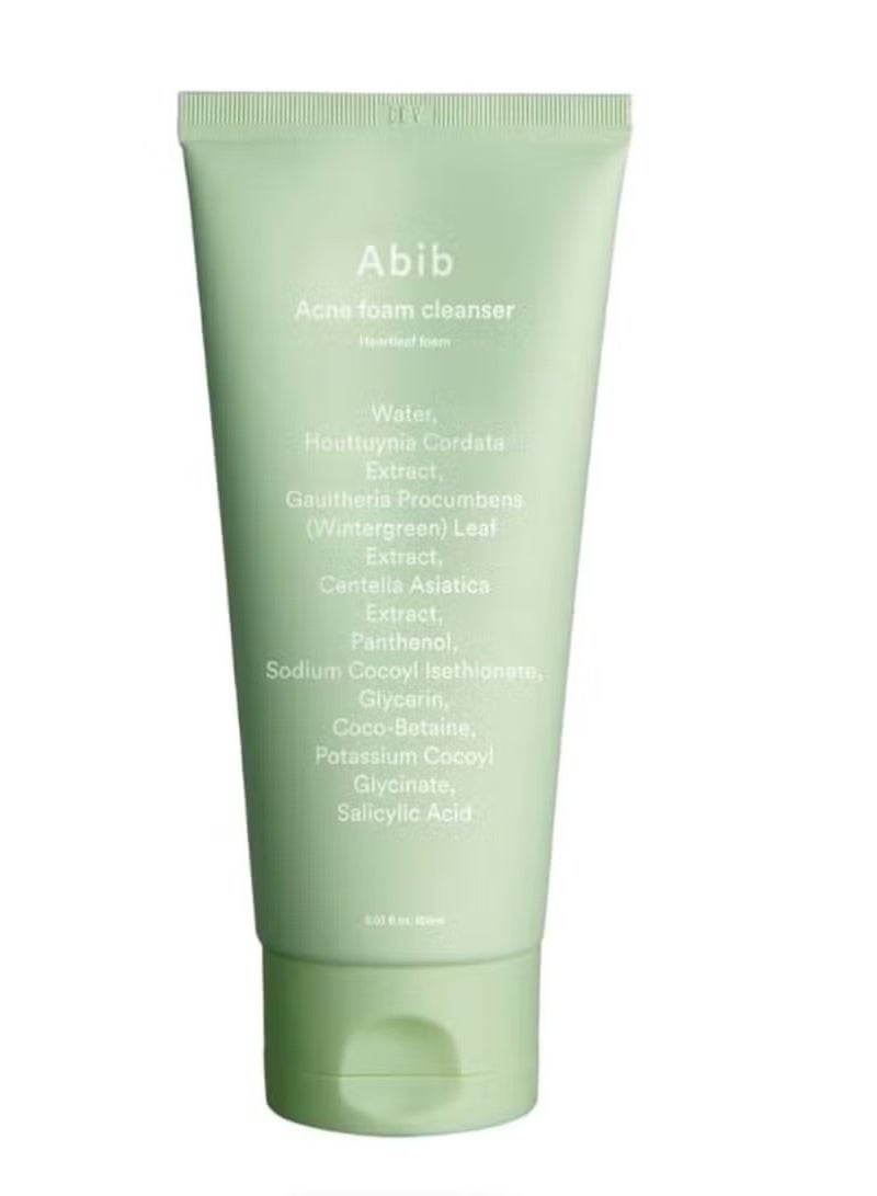 abib Acne Foam Cleanser Heartleaf Foam 5.07 fl oz / 150 ml I Hydrating Mild Acidic Daily Facial Cleanser, Panthenol B5 Soothing for Irritated Skin and Acne Pimple Care - Image 1