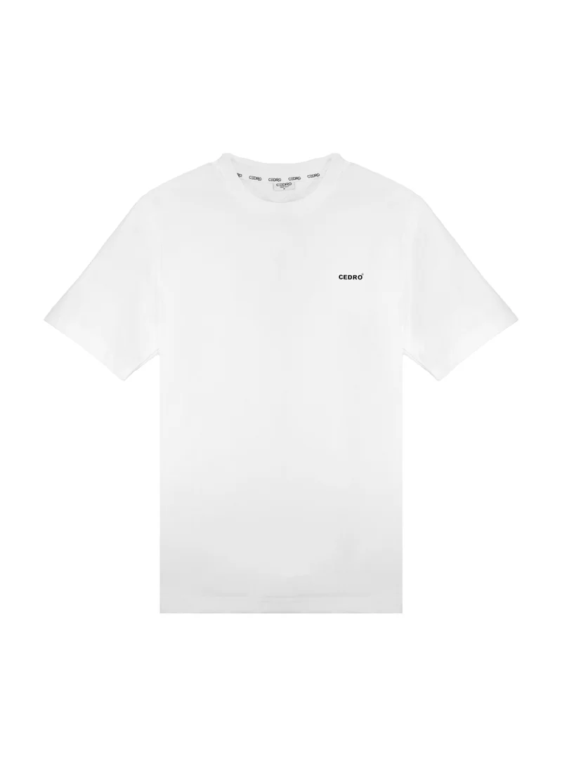 سيدرو CEDRO Men's Casual Short Sleeve Crew Neck T-Shirt - 100% Polyester, White
