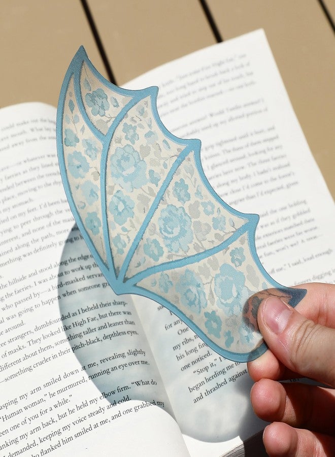 إيه أس في بي شوب مجموعة من 4 فواصل كتب شفافة - زهور - خفاش - جناح تنين - نمط قوطي - أسلوب أكاديمي داكن - هدية لمحبي الكتب - عمل فني يدوي - Image 4