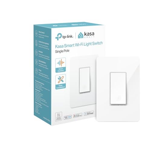Kasa Smart Light Switch HS200, Single Pole, Needs Neutral Wire, 2.4GHz Wi-Fi Light Switch Works with Google Home, UL Certified, No Hub Required, White - Image 1