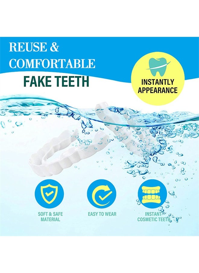 Crazylife Simulated Dentures for Upper and Lower Teeth, Silicone Non-Porous Braces, Denture Decoration, Natural and Comfortable, Protect Your Teeth and Restore a Confident Smile, for Men and Women  - Image 3