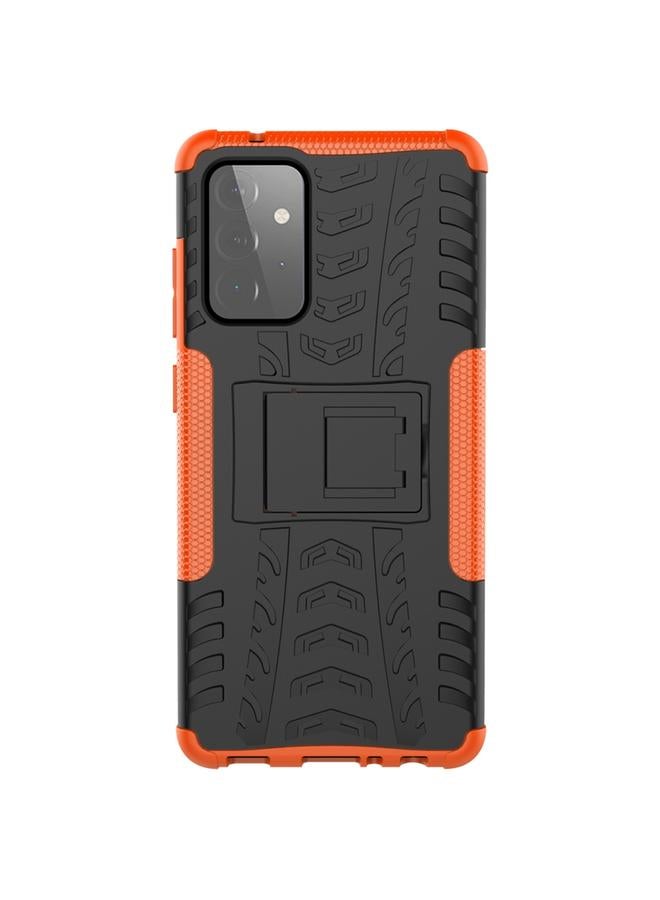 S-TOP Case For Samsung Galaxy A72 5G / 4G Tire Texture Shockproof TPU+PC Protective Case with Holder - Image 2