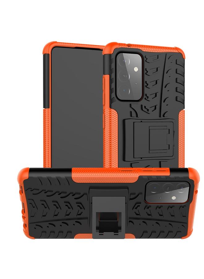 S-TOP Case For Samsung Galaxy A72 5G / 4G Tire Texture Shockproof TPU+PC Protective Case with Holder - Image 1