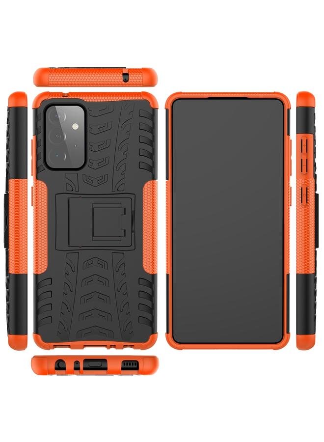 S-TOP Case For Samsung Galaxy A72 5G / 4G Tire Texture Shockproof TPU+PC Protective Case with Holder - Image 4