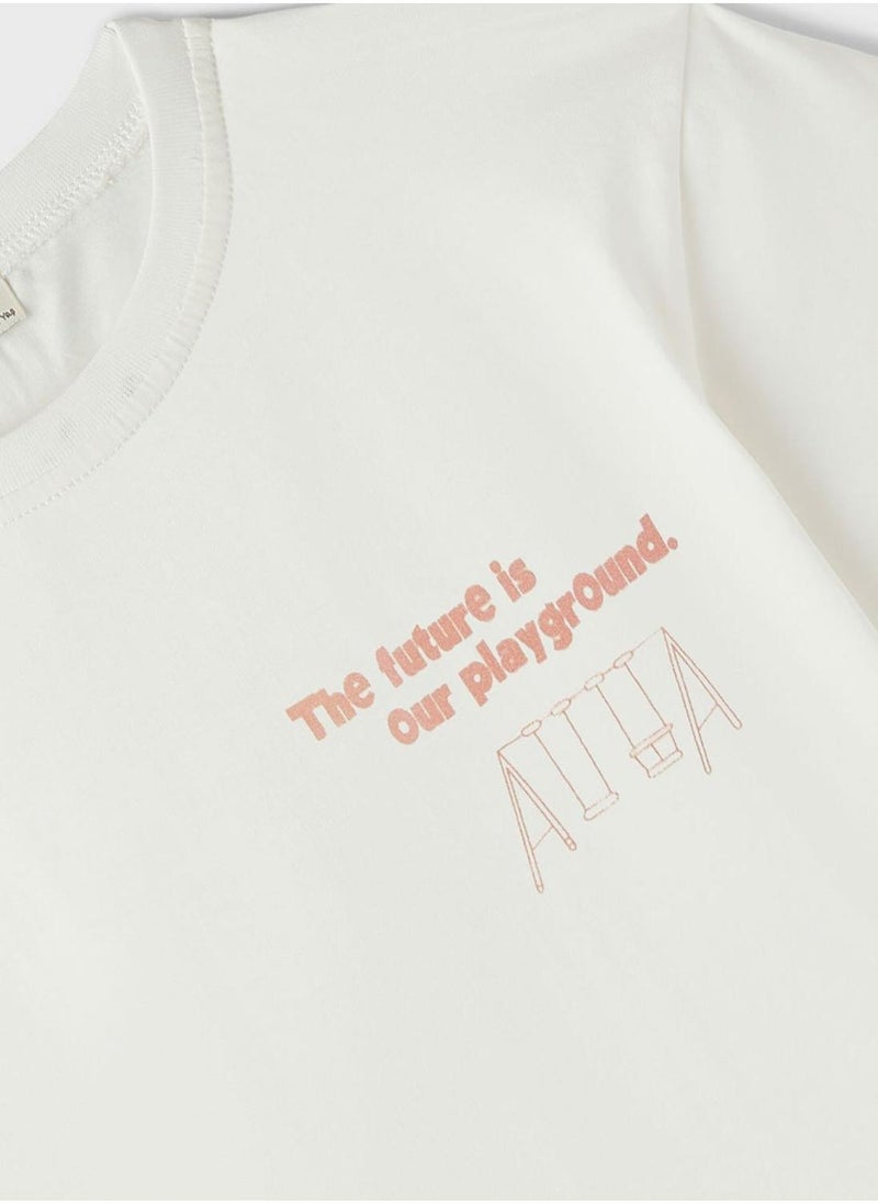 JUNE Kids Crew Neck T-Shirt And Short Set - Image 3