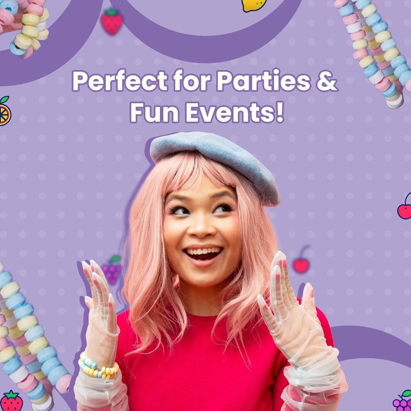 Smarties Candy Necklace - Bulk Individually Wrapped Fruit Flavored Hard Candy on Stretch String - 24 Count - Gluten Free & Vegan - Image 4