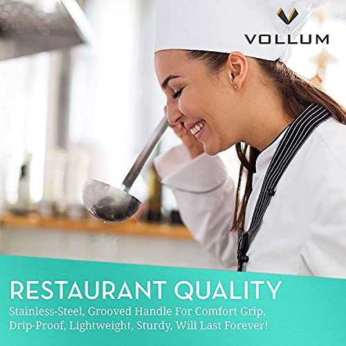 Vollum 1-Piece Ladle Heavy Duty Thick Stainless Steel - 6 Ounce (3.6" Bowl Diameter, 12.1" Handle Length) - Image 4