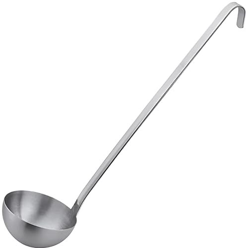 Vollum 1-Piece Ladle Heavy Duty Thick Stainless Steel - 6 Ounce (3.6" Bowl Diameter, 12.1" Handle Length) - Image 1