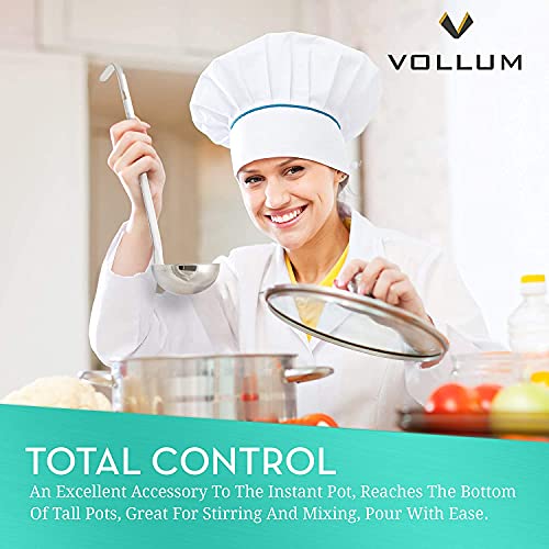 Vollum 1-Piece Ladle Heavy Duty Thick Stainless Steel - 6 Ounce (3.6" Bowl Diameter, 12.1" Handle Length) - Image 5