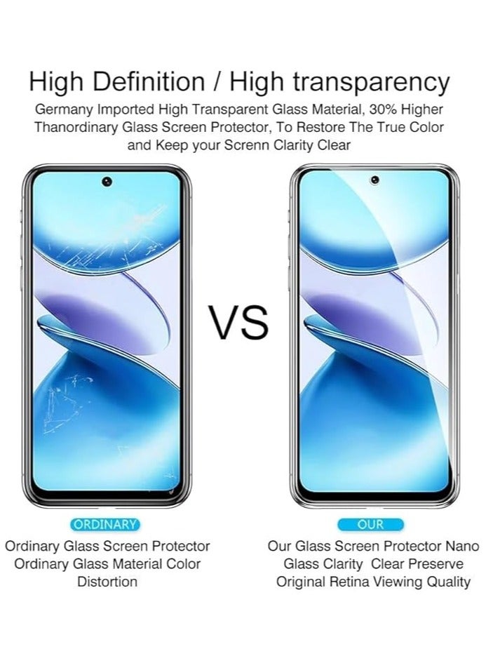 طارة شاشة متوافقة مع Infinix Smart 9 و Smart 9 HD، مجموعة تحتوي على ٣ طوابع، مقاومة للخدش بسمك 9H، زجاج مقسى لا يترك فقاعات، طارة شفافة مقاس من تفاصيل عالية (HD) لحماية شاشة Infinix Smart 9 و Smart - Image 3