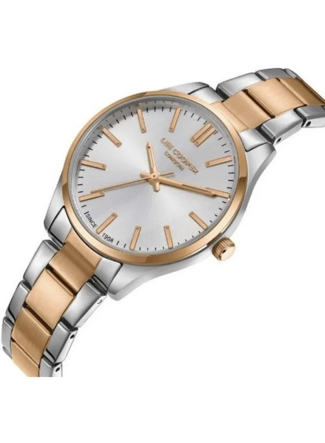 لي كوبر Lee Cooper Women's VJ21C1 Movement Watch, Analog Display and Metal Strap - LC08011.530, Silver