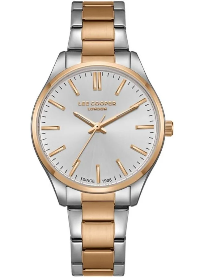 لي كوبر Lee Cooper Women's VJ21C1 Movement Watch, Analog Display and Metal Strap - LC08011.530, Silver