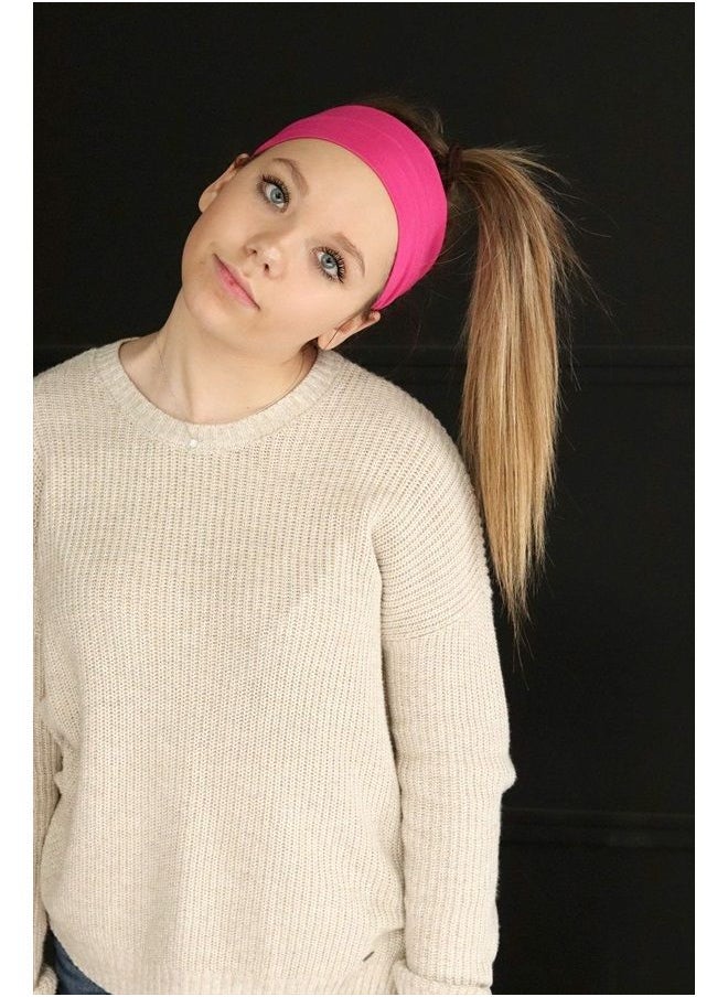 Kenz Laurenz Soft and Stretchy Elastic Cotton Headbands, (Pack of 12) - Charcoal Grey  - Image 2